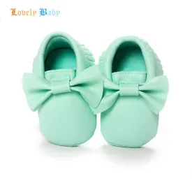 18-colors Handmade Fashion Tassels Baby Moccasin Newborn Shoes Soft Bottom Infants Crib Shoes PU leather Prewalkers