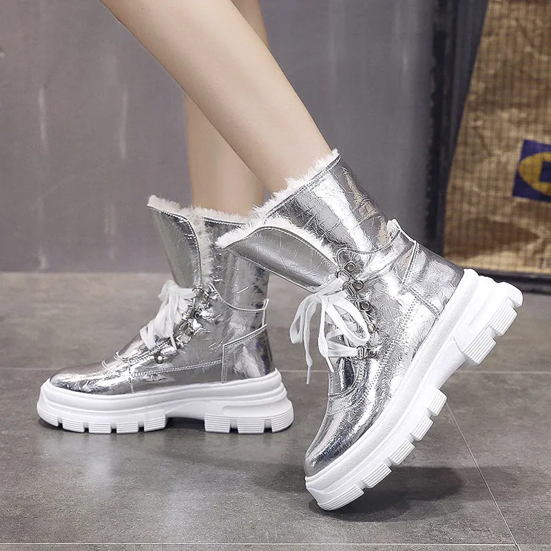 21 SILVER Snow Boots