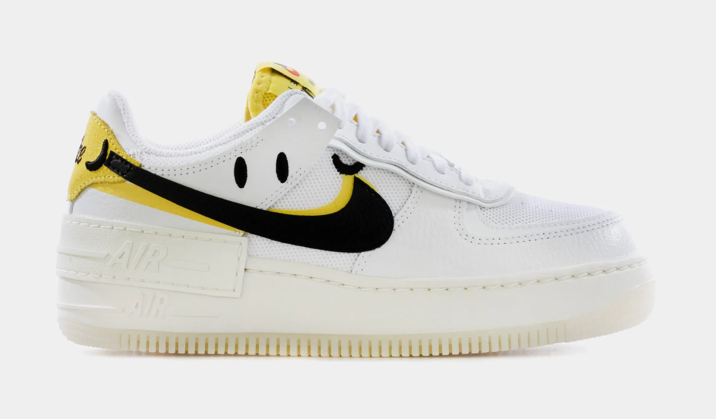 Air Force 1 Shadow Smile Womens Lifestyle Shoes (White/Yellow)