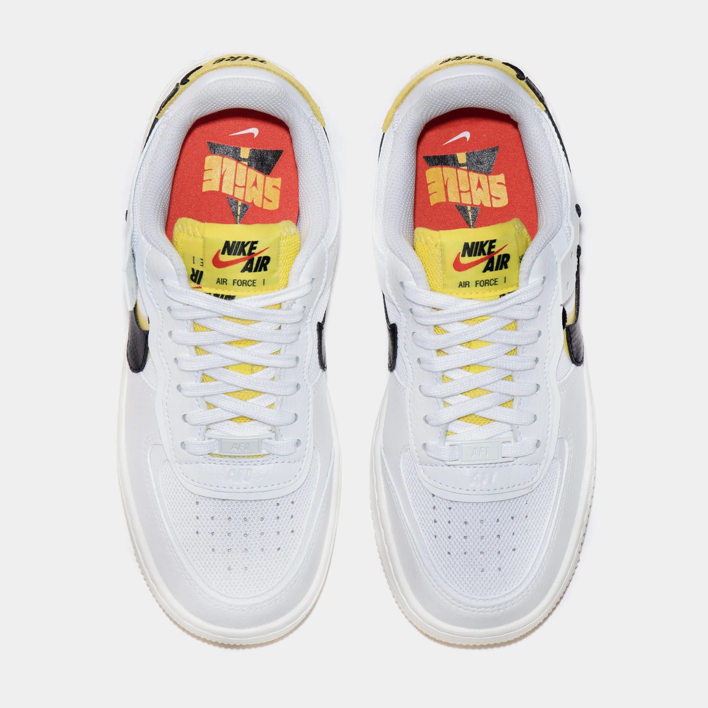 Air Force 1 Shadow Smile Womens Lifestyle Shoes (White/Yellow)