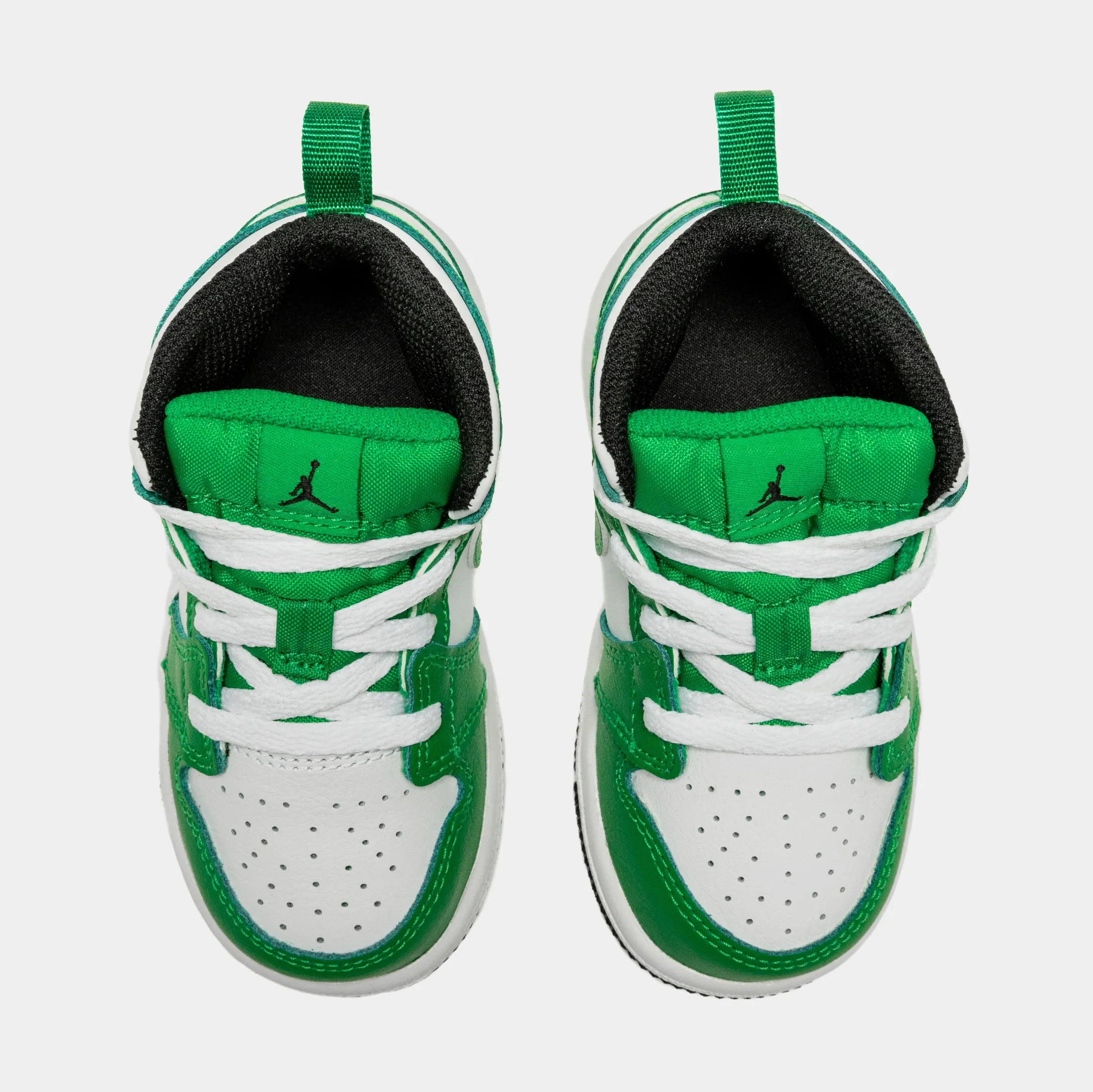 Air Jordan 1 Mid Lucky Green Infant Toddler Lifestyle Shoes (Green/White)