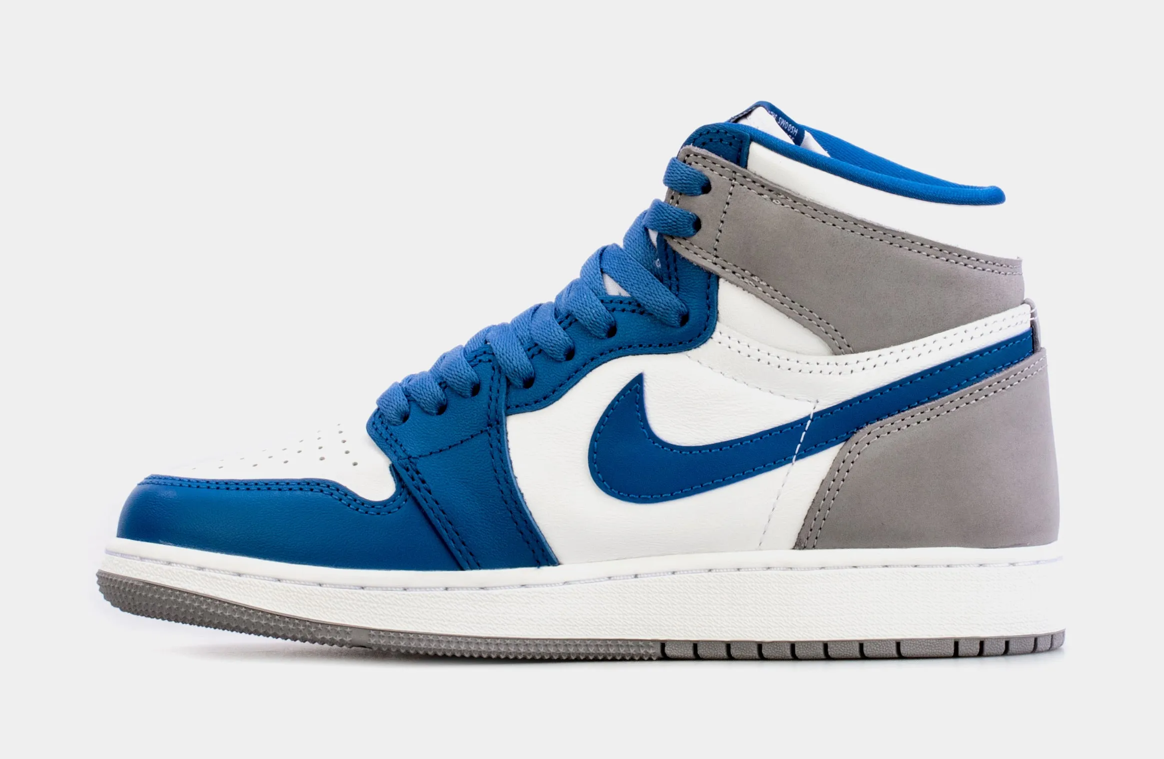 Air Jordan 1 Retro High OG True Blue Grade School Lifestyle Shoes (Blue/White) Free Shipping