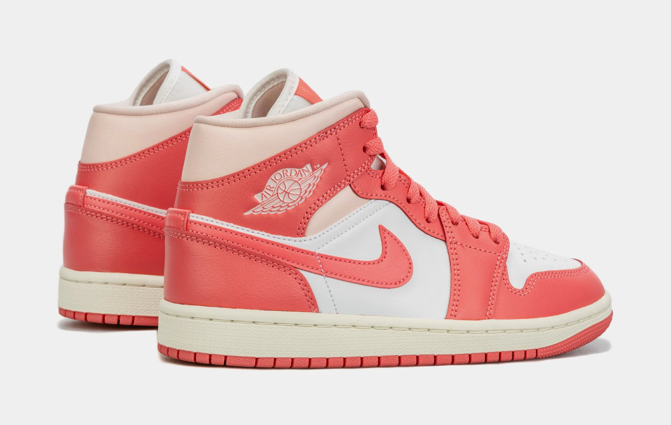 Air Jordan 1 Retro Mid Strawberries and Cream Womens Lifestyle Shoes (Pink/Beige)