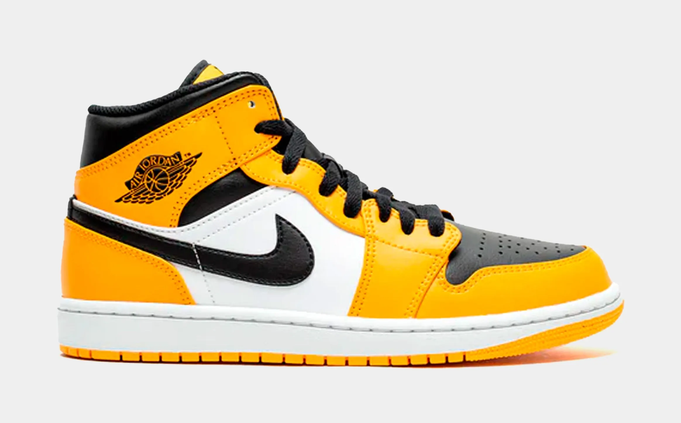 Air Jordan 1 Retro Mid Taxi Mens Lifestyle Shoes (Black/Yellow)