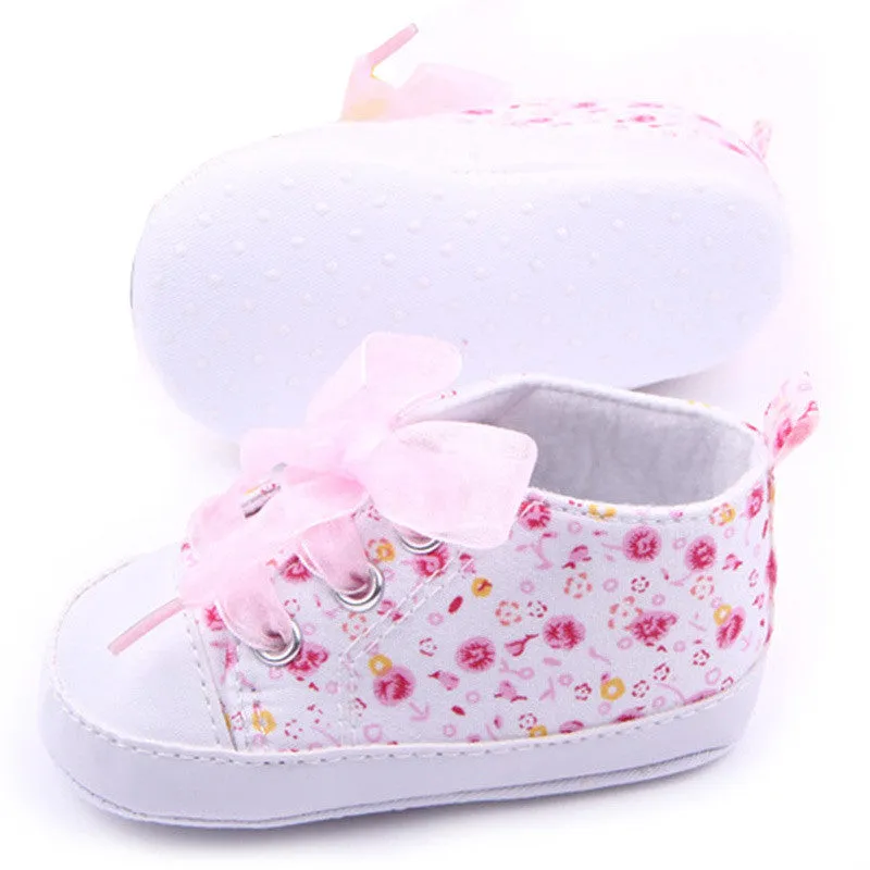 Baby Shoes Girls Cotton Floral Infant Soft Sole Baby First Walker Toddler Shoes