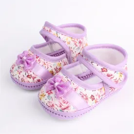 Baby Toddler Girls Flowers Bow Shoes Spring Autumn Footwear First Walkers