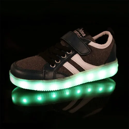 BBX Brand USB Kids LED Shoes Fashion LED Sneakers Children's Breathable Sport Lighted Luminous Boys Girls Shoes Free Shipping