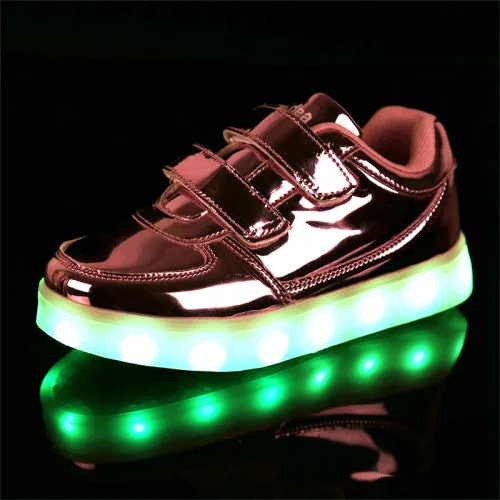 BBX Brand USB Kids LED Shoes Fashion LED Sneakers Children's Breathable Sport Lighted Luminous Boys Girls Shoes Free Shipping