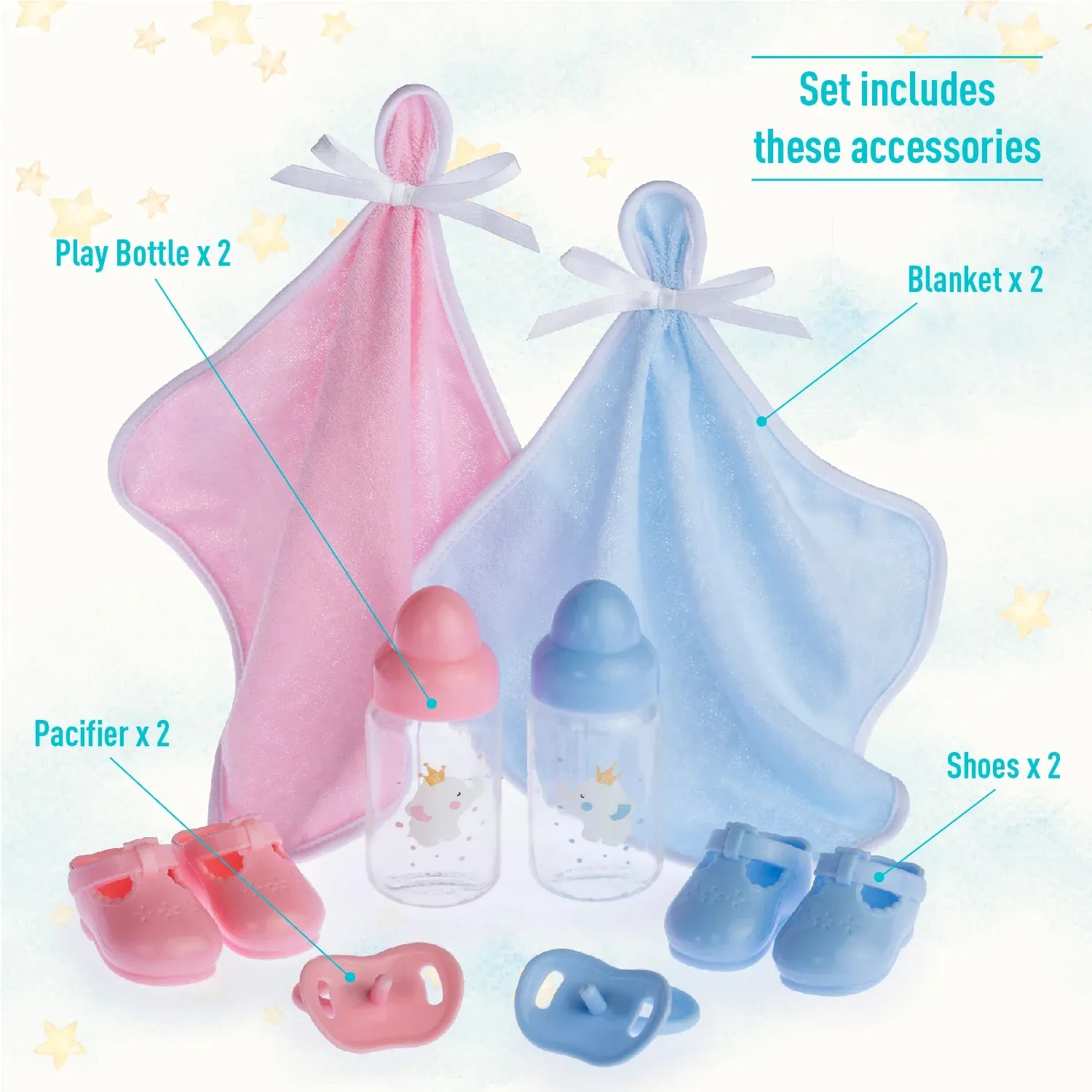 Berenguer Boutique Twins - 15" Soft Body Baby Dolls - Open/Close Eyes | JC Toys - LOCAL PICK UP ONLY