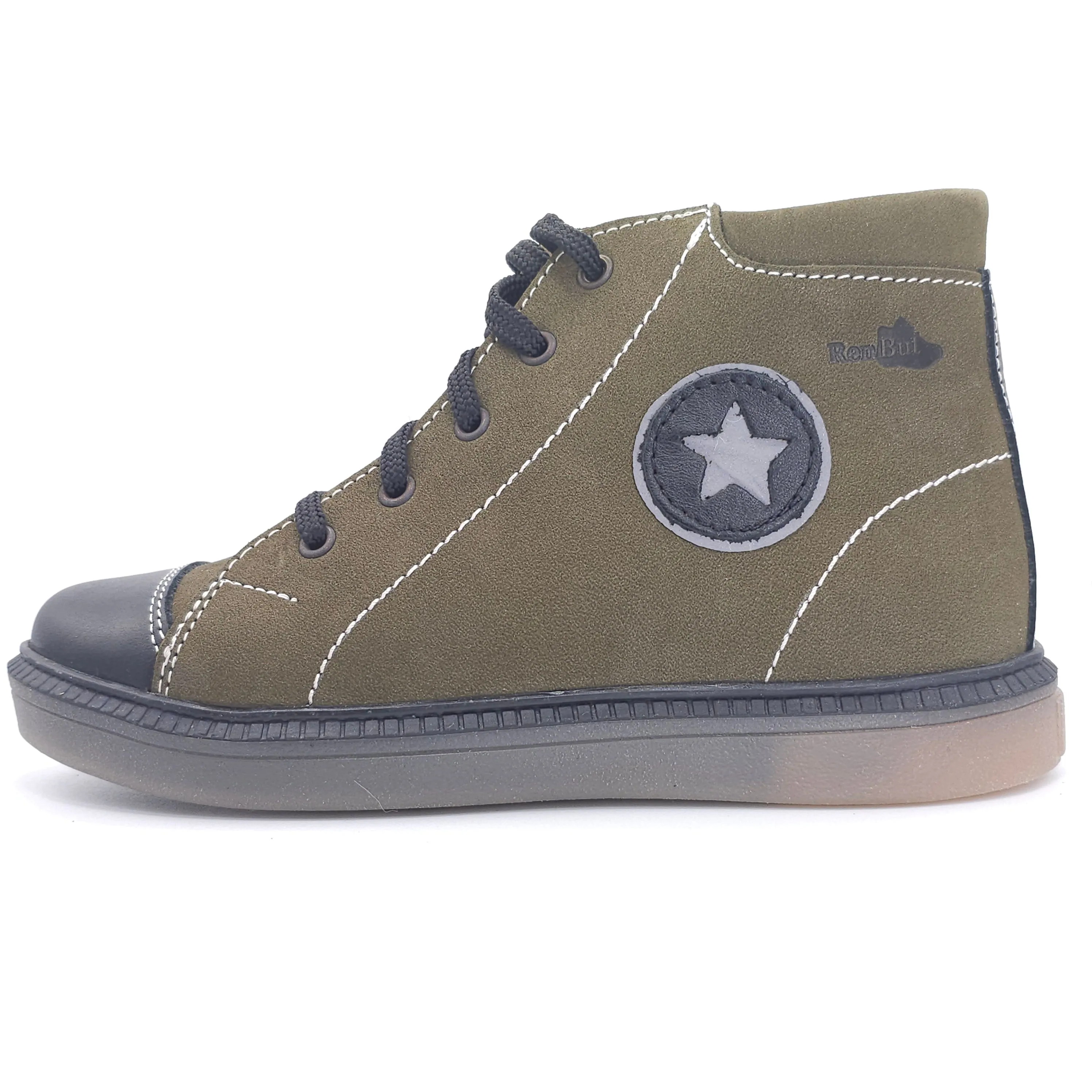 Boys Star Shoe In Olive