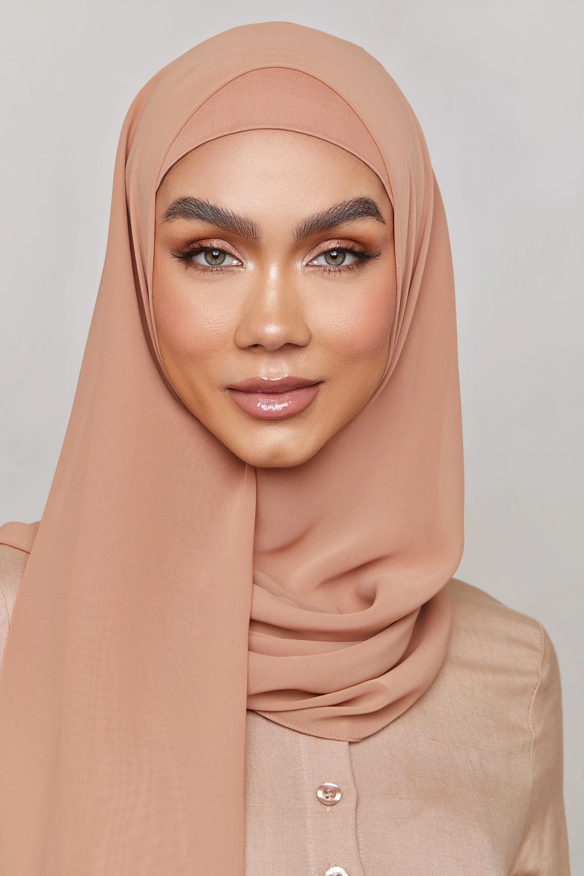 Chiffon LITE Hijab - Tawny Brown