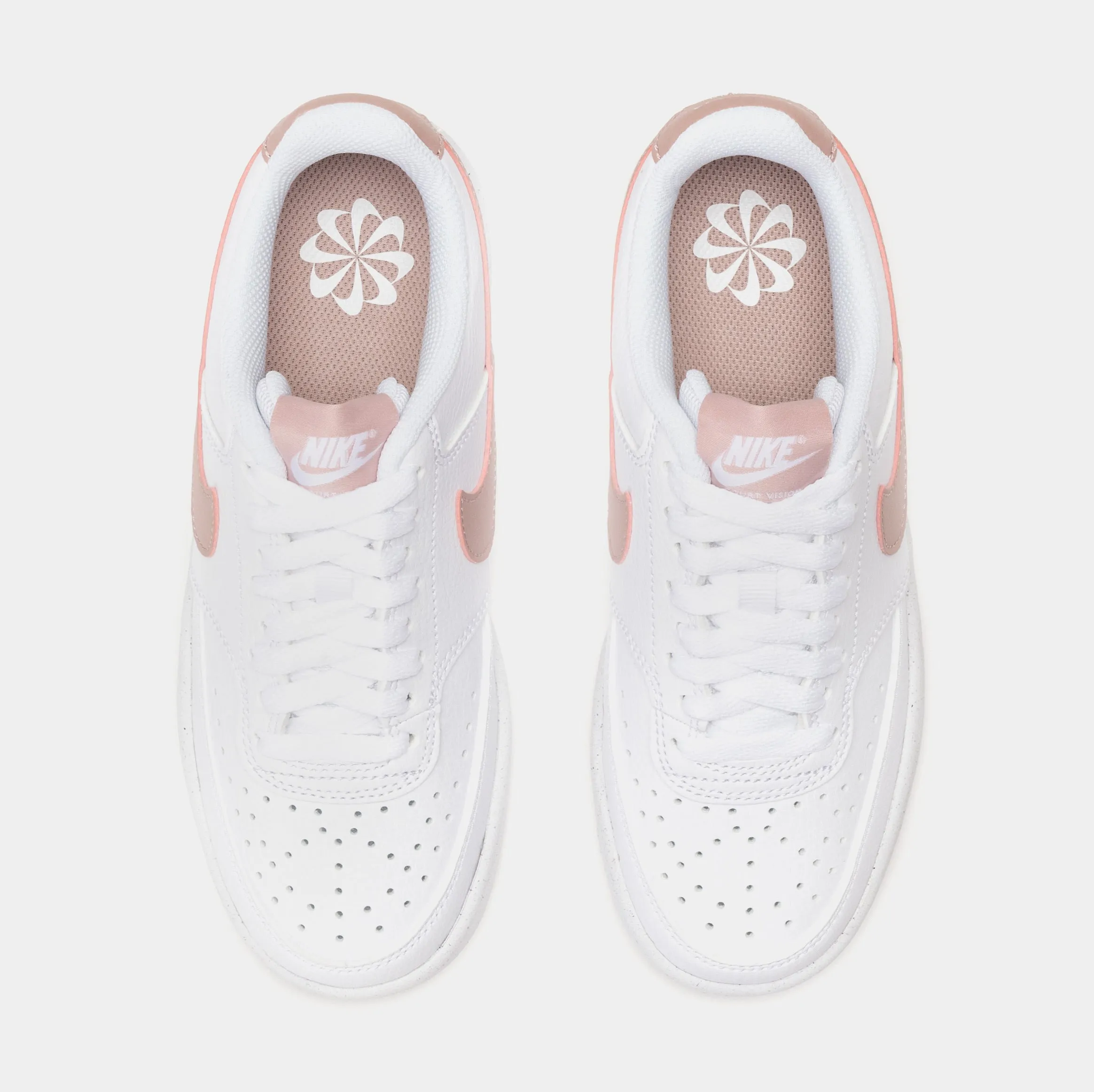 Court Vision Low Womens Lifestyle Shoes (White/Pink)