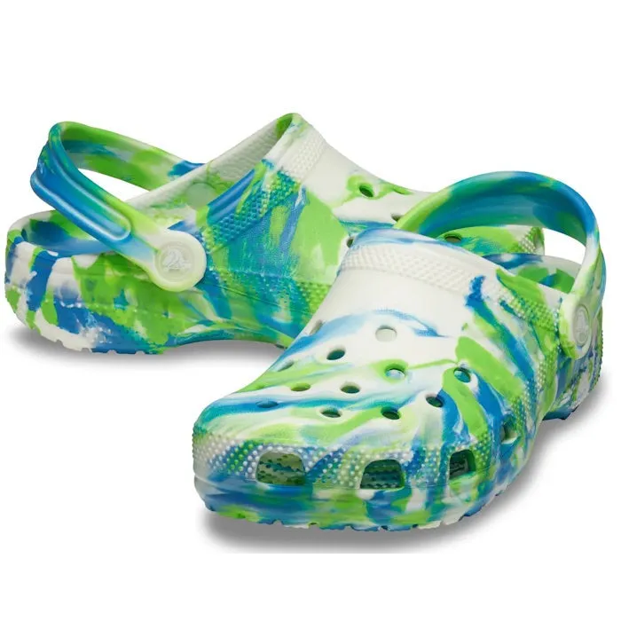 Crocs Kids Toddlers - Glow Marbled Classic Clog K Prep Blue Multi