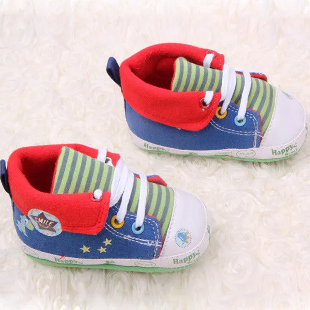 Cute Cartoon Printed Baby Kids High Shoes Casual Anti-Slip Toddler Walk Sneaker