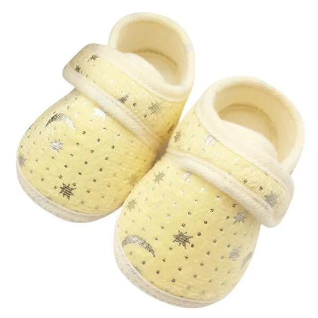 Cute Infants Boys Girls Shoes Cotton Crib Shoes Star Print Prewalker New Baby Shoes