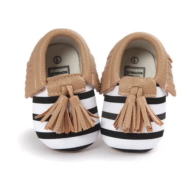 Fashion New Styles Suede PU Leather Infant Toddler Newborn Baby Children First Walkers Crib Moccasins Soft Moccs Shoes Footwear