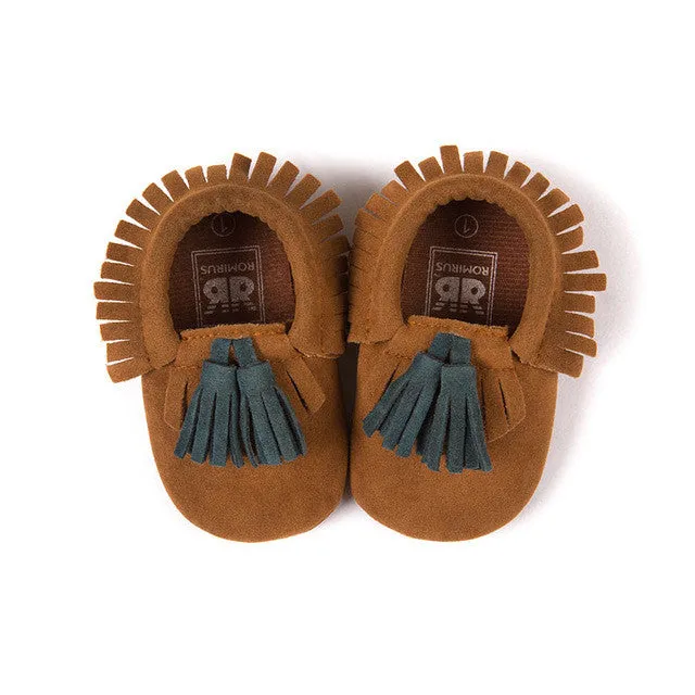 Fashion New Styles Suede PU Leather Infant Toddler Newborn Baby Children First Walkers Crib Moccasins Soft Moccs Shoes Footwear