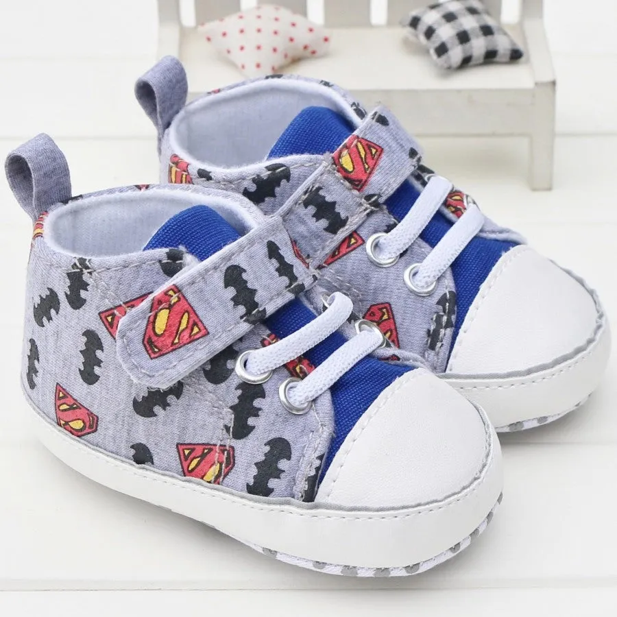 Fashion Superman Batman Baby Boy Shoes Autumn Cartoon Prints Toddler Girl Shoes Soft Children's Casual Sport Shoes 3367