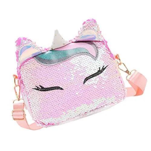 Girls Unicorn Sequins Bag Glitter Crossbody Purse Shoulder Bag