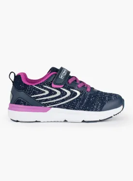 Hampton Sport Bolt Trainers in Navy/Lilac Sparkle