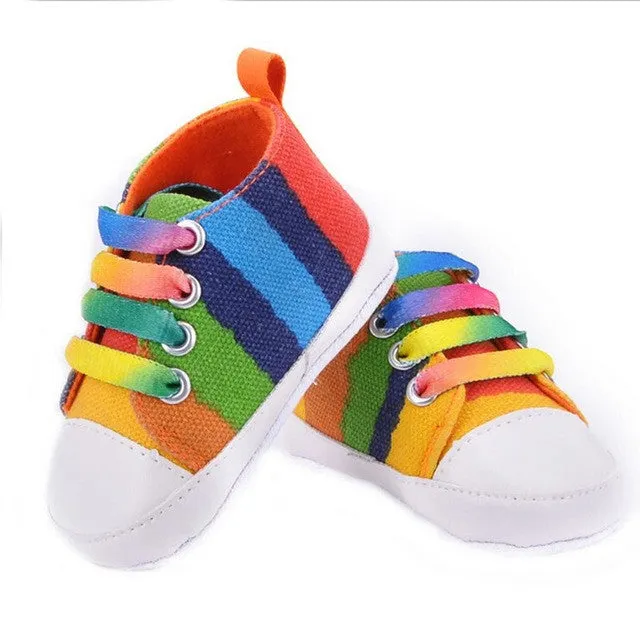 Infants Baby Boy Girl Soft Sole Crib Shoes Casual Lace Prewalkers Sneaker 0-18M X16