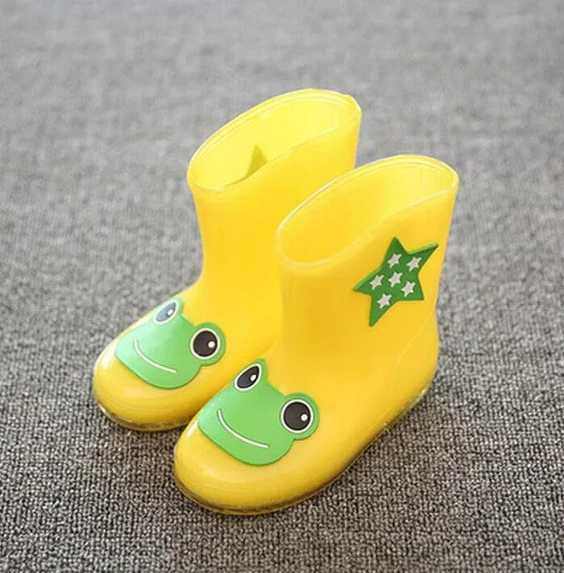 Koovan Children Rain Boots 2017 New Rainning Warm Rainboots Boys Girls Cartoon Children's  Rubber Babys Shoes Toddler Kids Boats