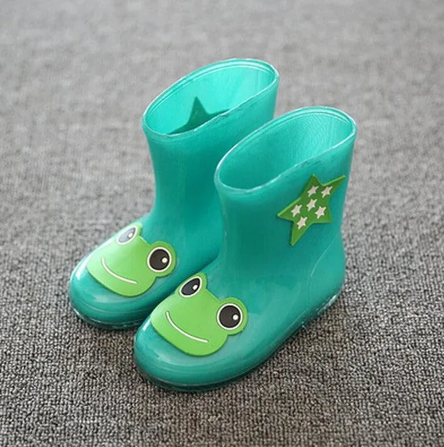 Koovan Children Rain Boots 2017 New Rainning Warm Rainboots Boys Girls Cartoon Children's  Rubber Babys Shoes Toddler Kids Boats