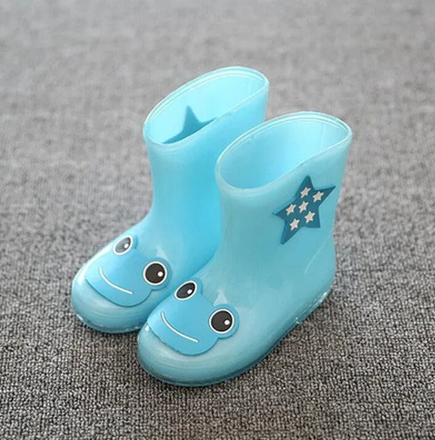 Koovan Children Rain Boots 2017 New Rainning Warm Rainboots Boys Girls Cartoon Children's  Rubber Babys Shoes Toddler Kids Boats