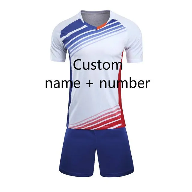 Men Child Kids Football Kit  Soccer Jersey Kids Sets Training Football Shirts Jersey