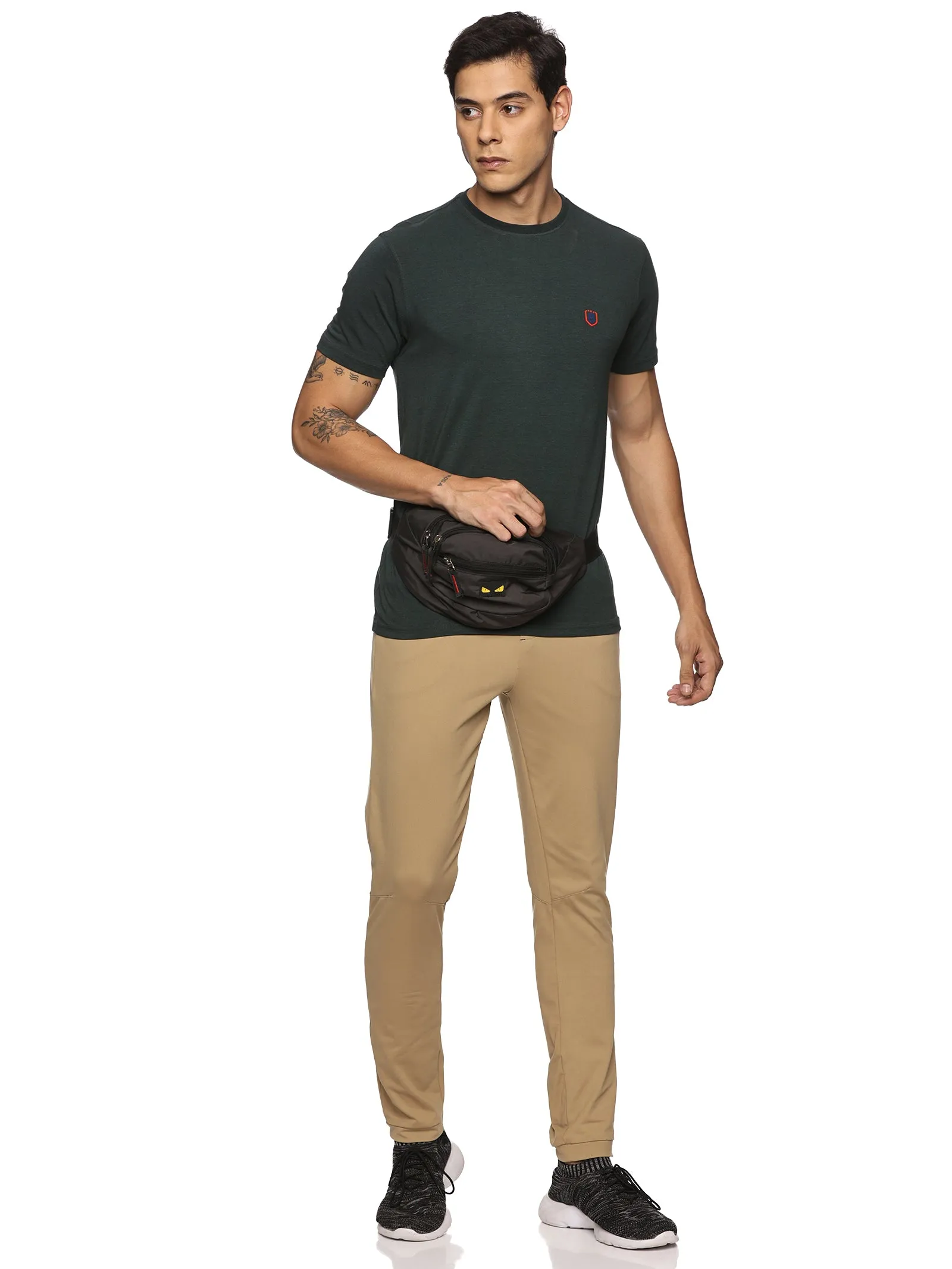 Men Round neck Bamboo Cotton T shirt (Dark Green)