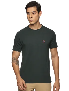 Men Round neck Bamboo Cotton T shirt (Dark Green)