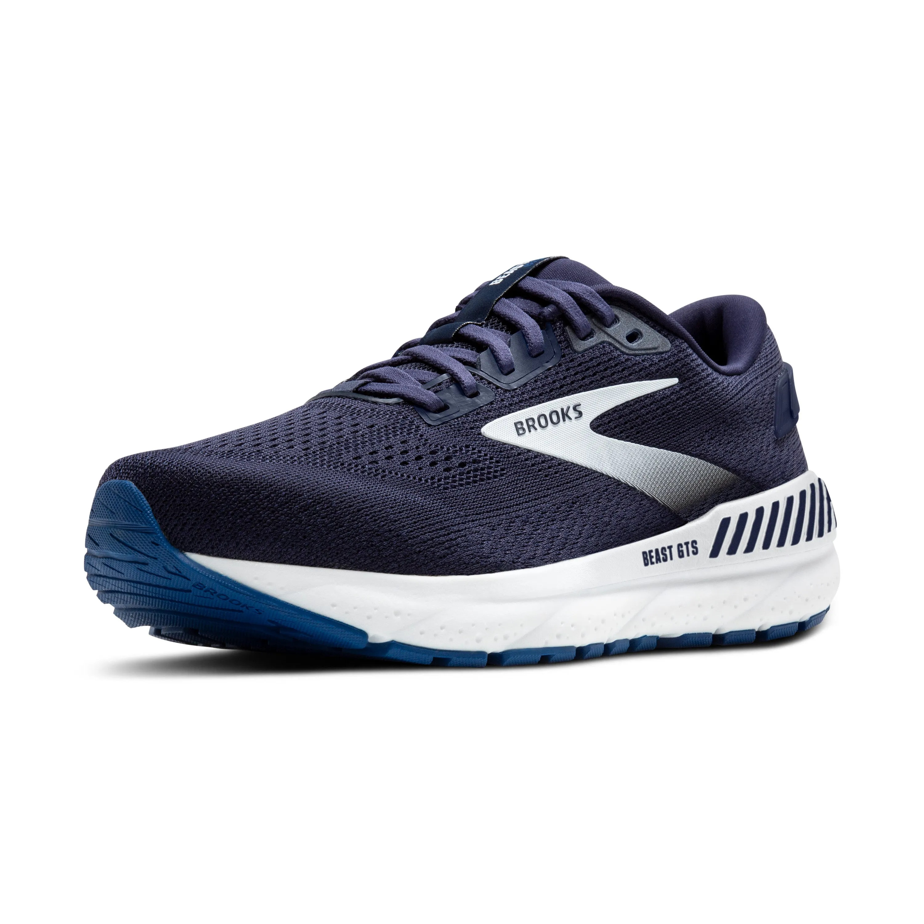 Men's Brooks Beast GTS 24 Color: Peacoat / Navy / White (WIDE & EXTRA WIDE WIDTH)