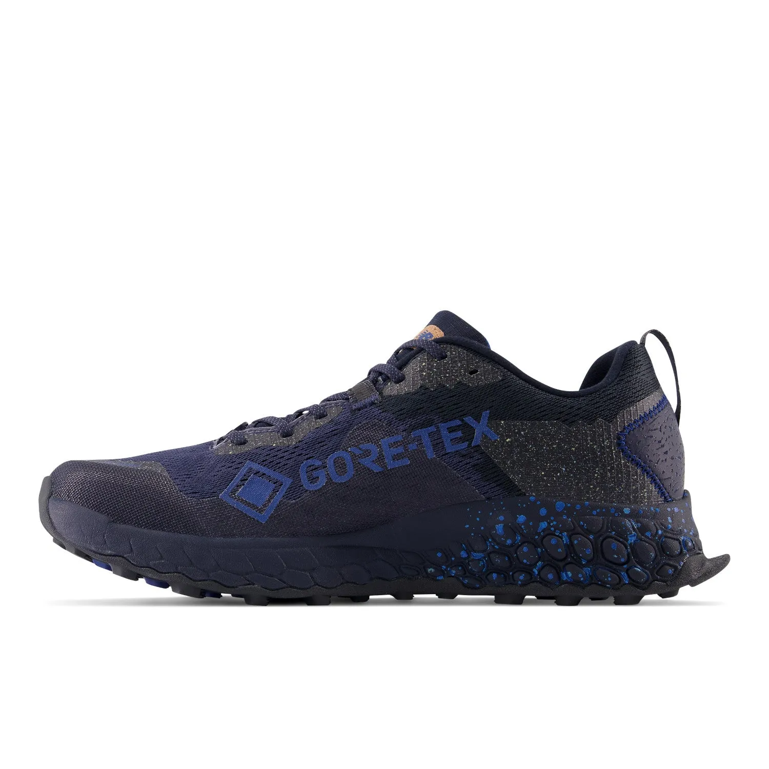 Men's New Balance Fresh Foam X Hierro v7 GTX Color: Eclipse with Blue Groove and Natural Indigo