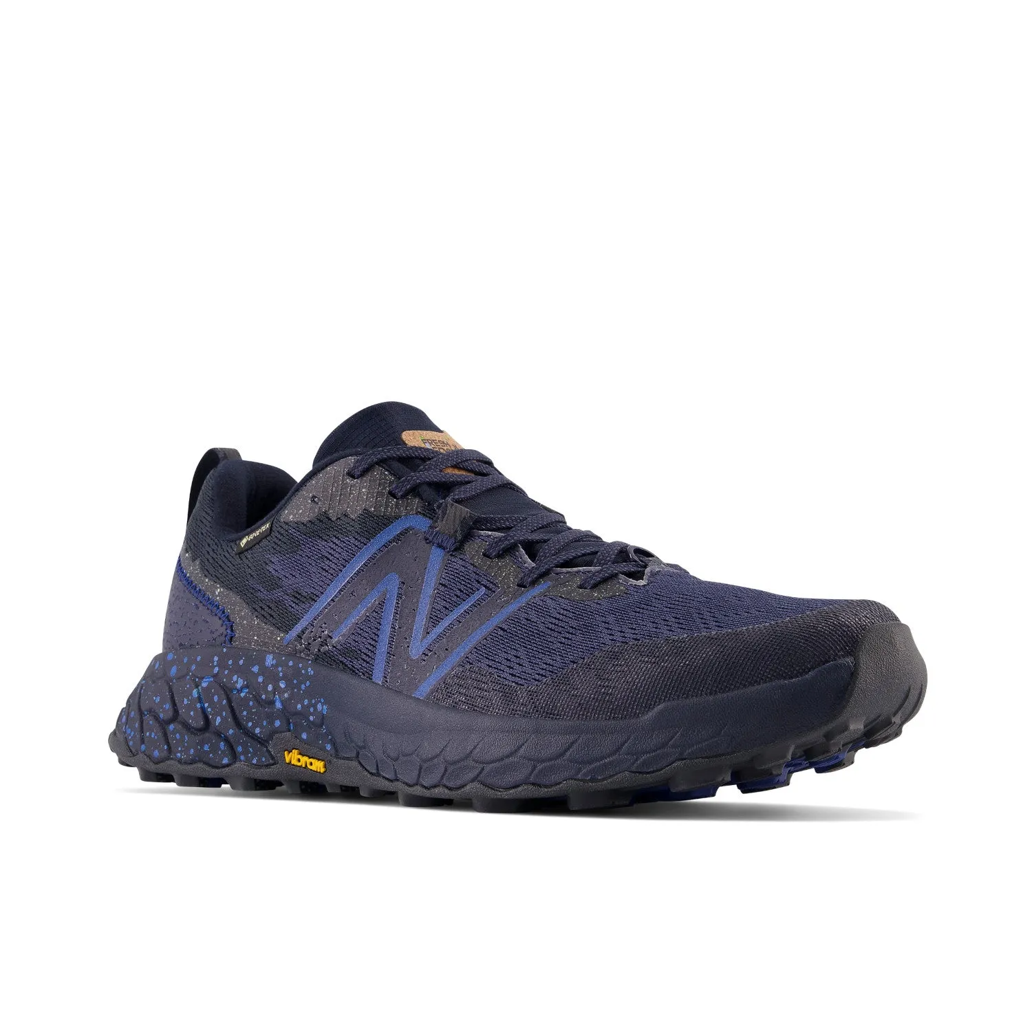 Men's New Balance Fresh Foam X Hierro v7 GTX Color: Eclipse with Blue Groove and Natural Indigo