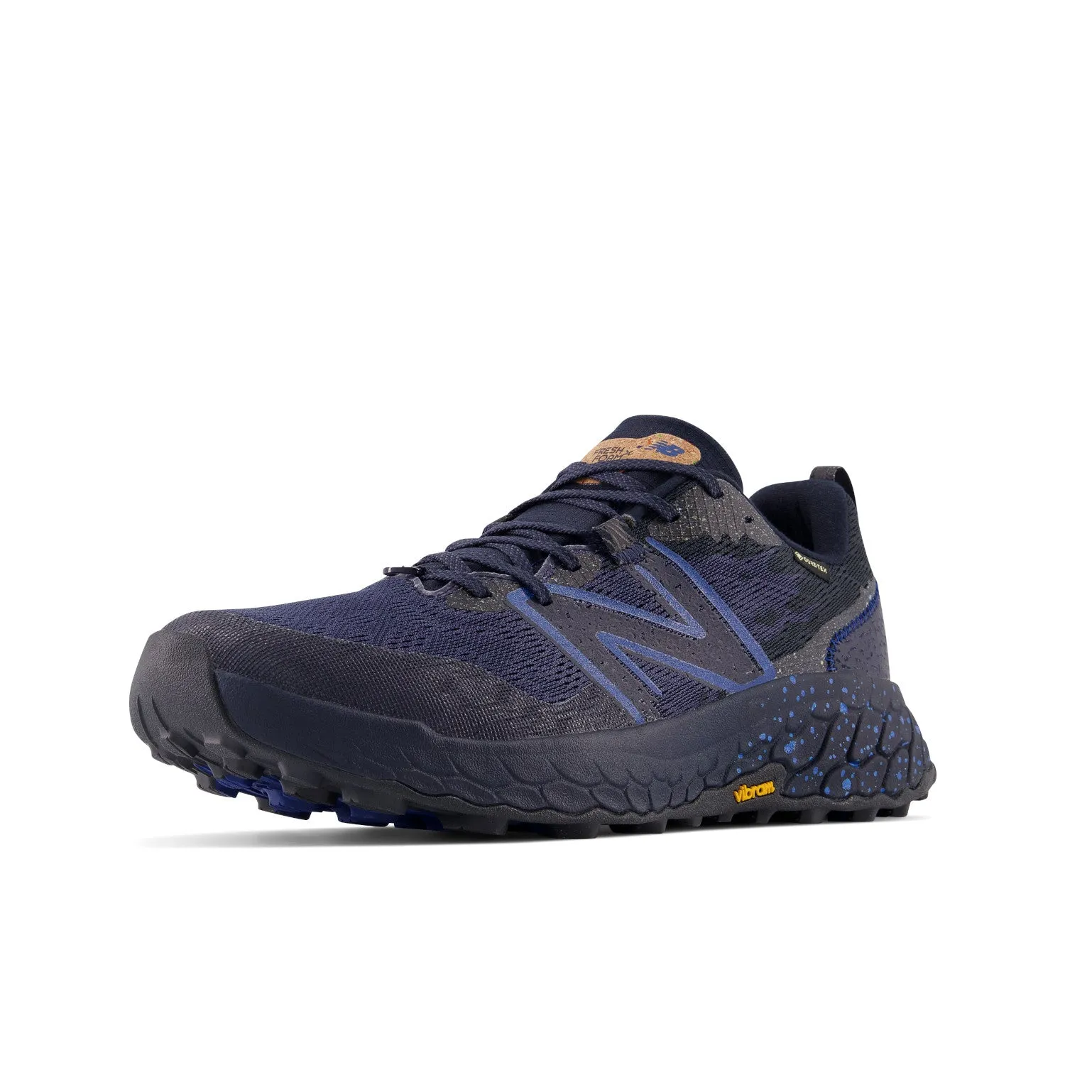 Men's New Balance Fresh Foam X Hierro v7 GTX Color: Eclipse with Blue Groove and Natural Indigo