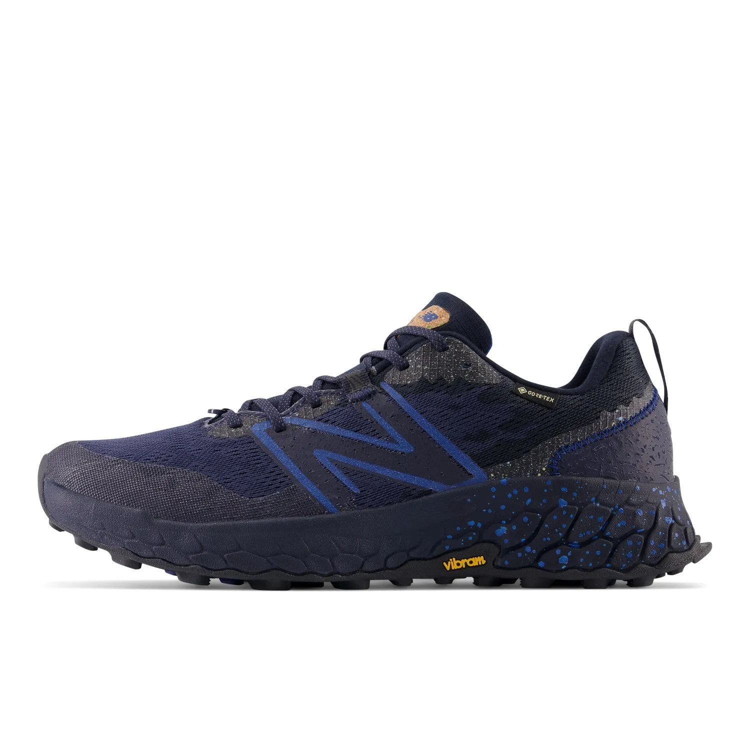 Men's New Balance Fresh Foam X Hierro v7 GTX Color: Eclipse with Blue Groove and Natural Indigo