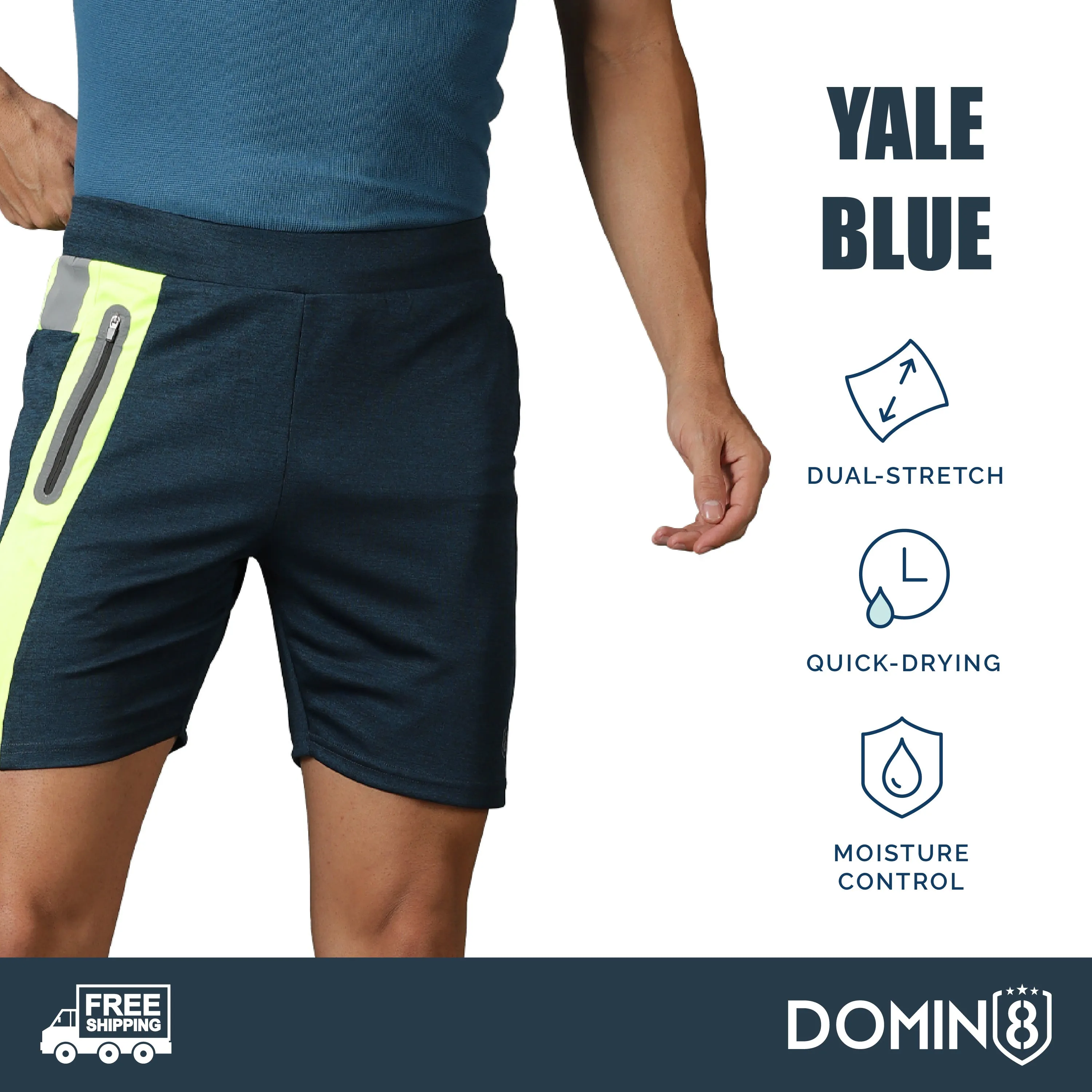 Men's Training Shorts with Elasticated waist & Zipper pocket.