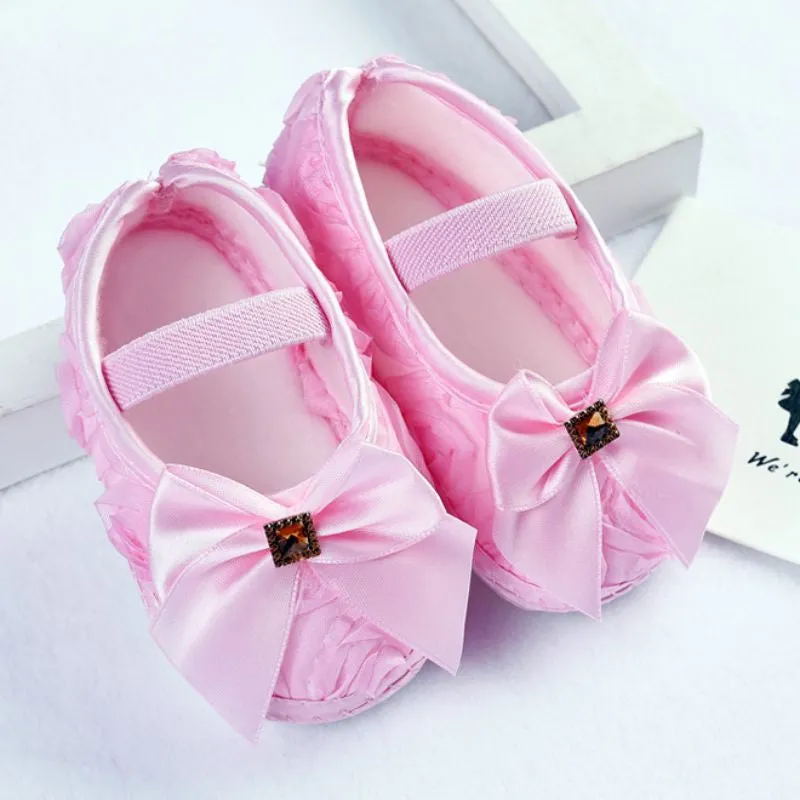 New Children Baby Shoes Noble Bow Princess Baby Shoes Soft Sole Baby Shoes Girls 3 Size To Choose