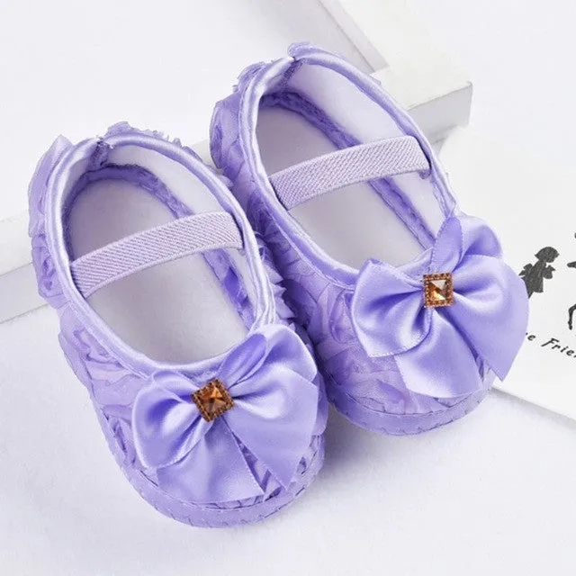 New Children Baby Shoes Noble Bow Princess Baby Shoes Soft Sole Baby Shoes Girls 3 Size To Choose