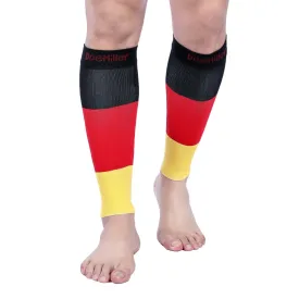 PETITE Calf Compression Sleeve 15-20 mmHg BLACK/RED/YELLOW by Doc Miller