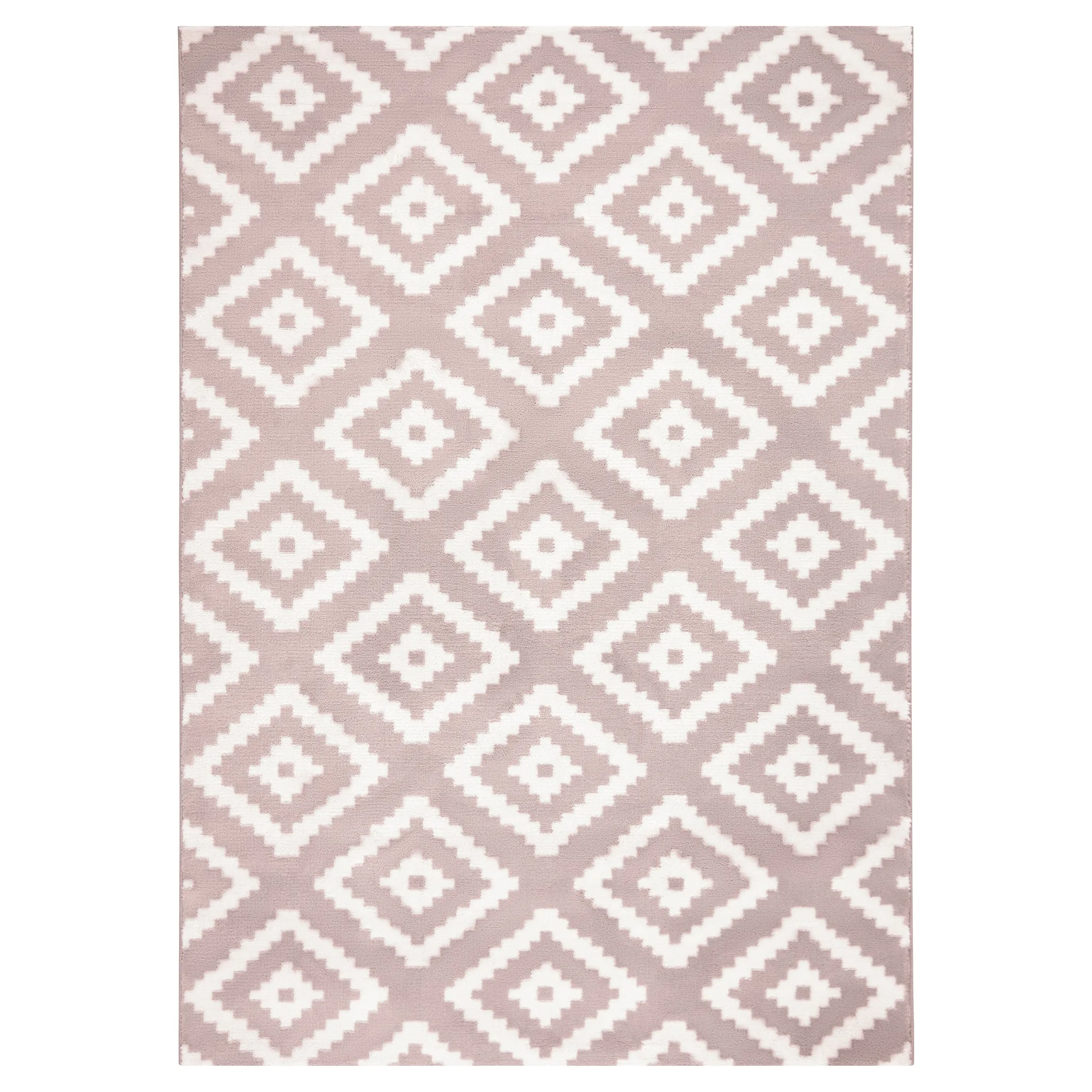 Pink Modern Tiles Motif Rug - Plus