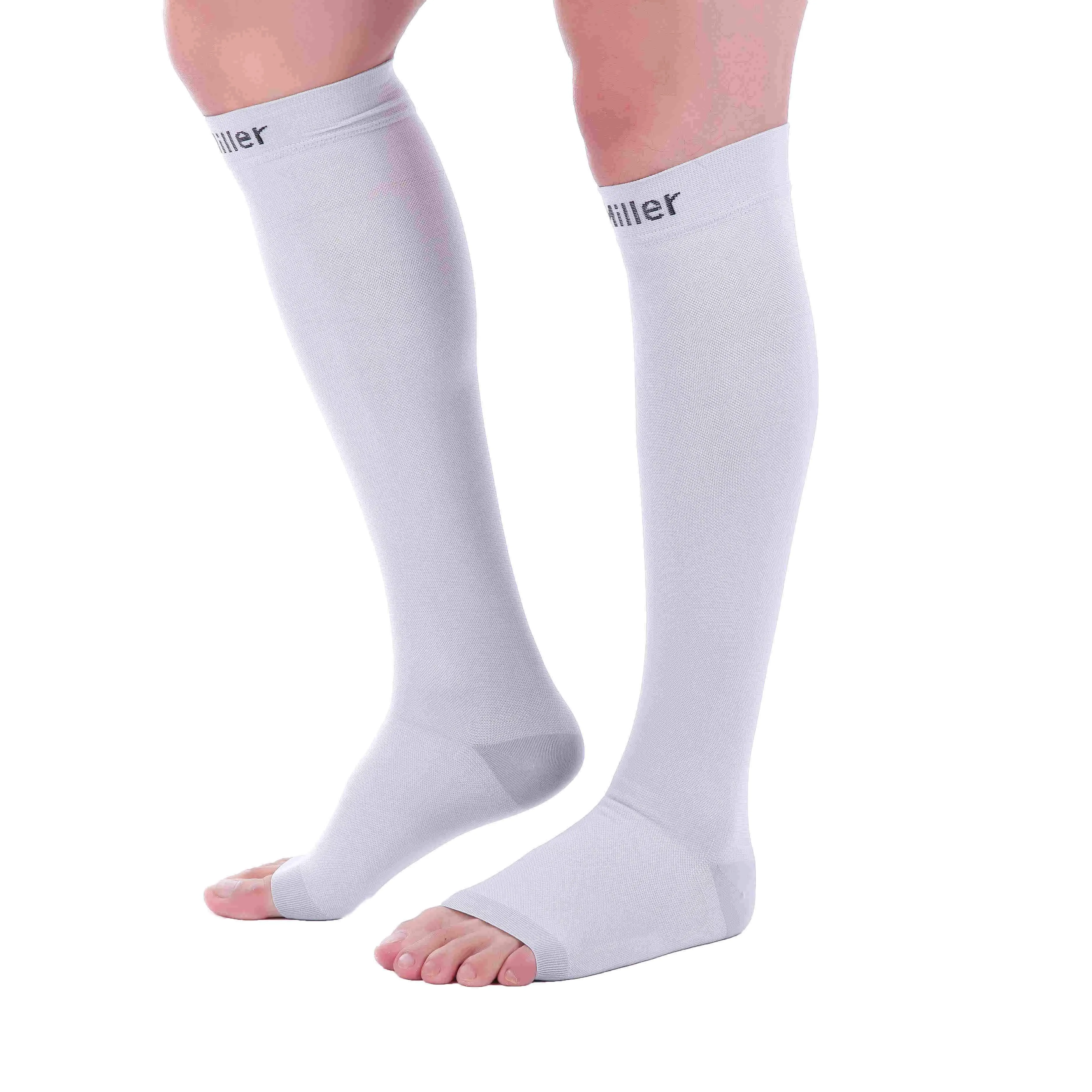 Premium Calf Compression Sleeve 15-20 mmHg GRAY by Doc Miller