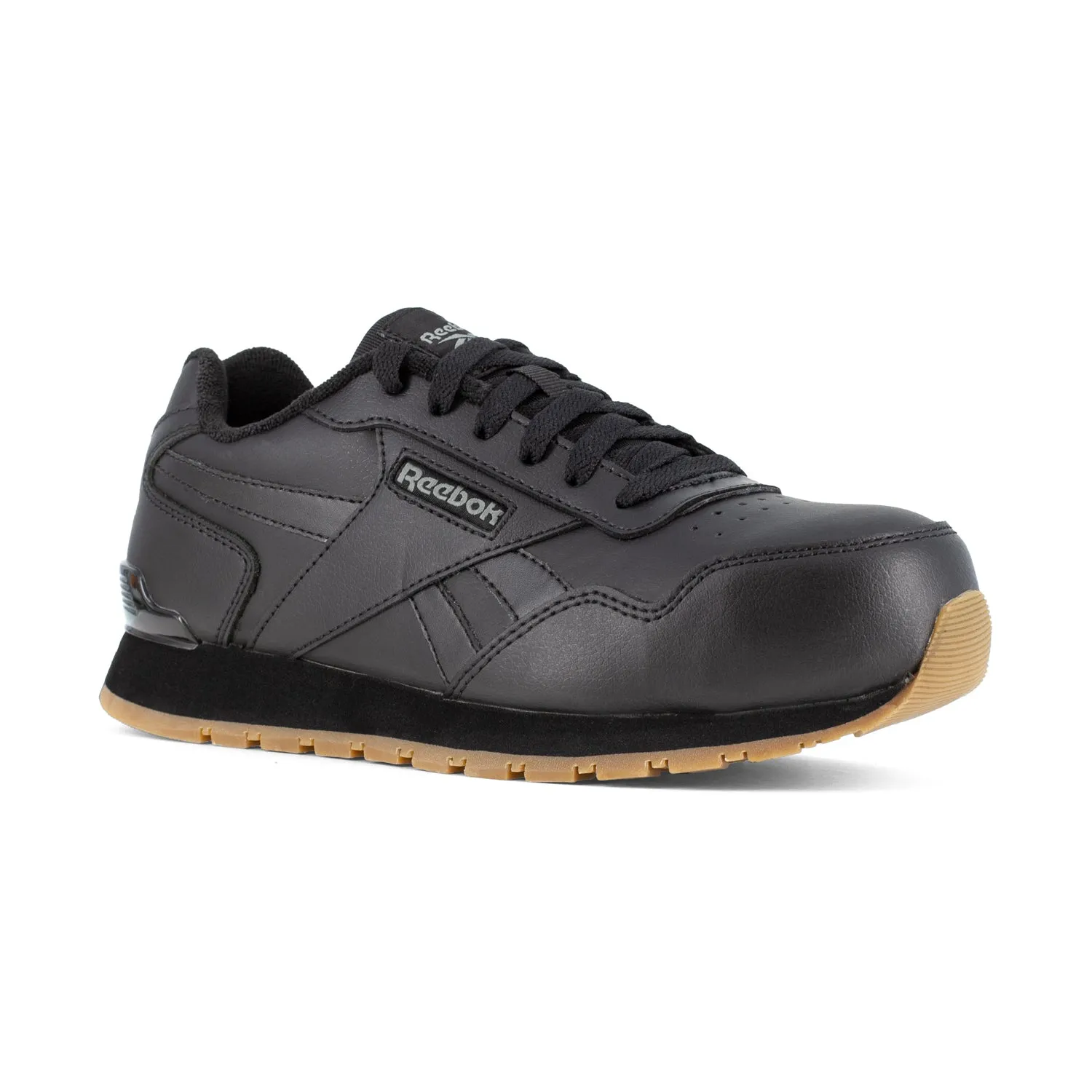 Reebok Mens Black Leather Work Shoes Harman Classic Sneaker CT