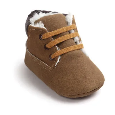 Romirus Winter PU Outdoor suede Leather Baby moccasins Shoes infant anti-slip first walker soft soled Newborn Baby boy Boots