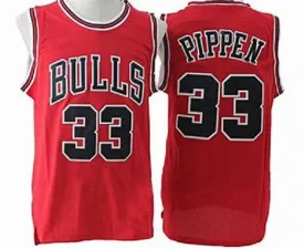 Scottie Pippen Chicago Bulls Red Throwback Basketball Jersey.