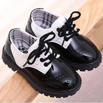 Toddler girl boots children's kids patent leather boots boys single princess spring autumn chaussure led enfant 362