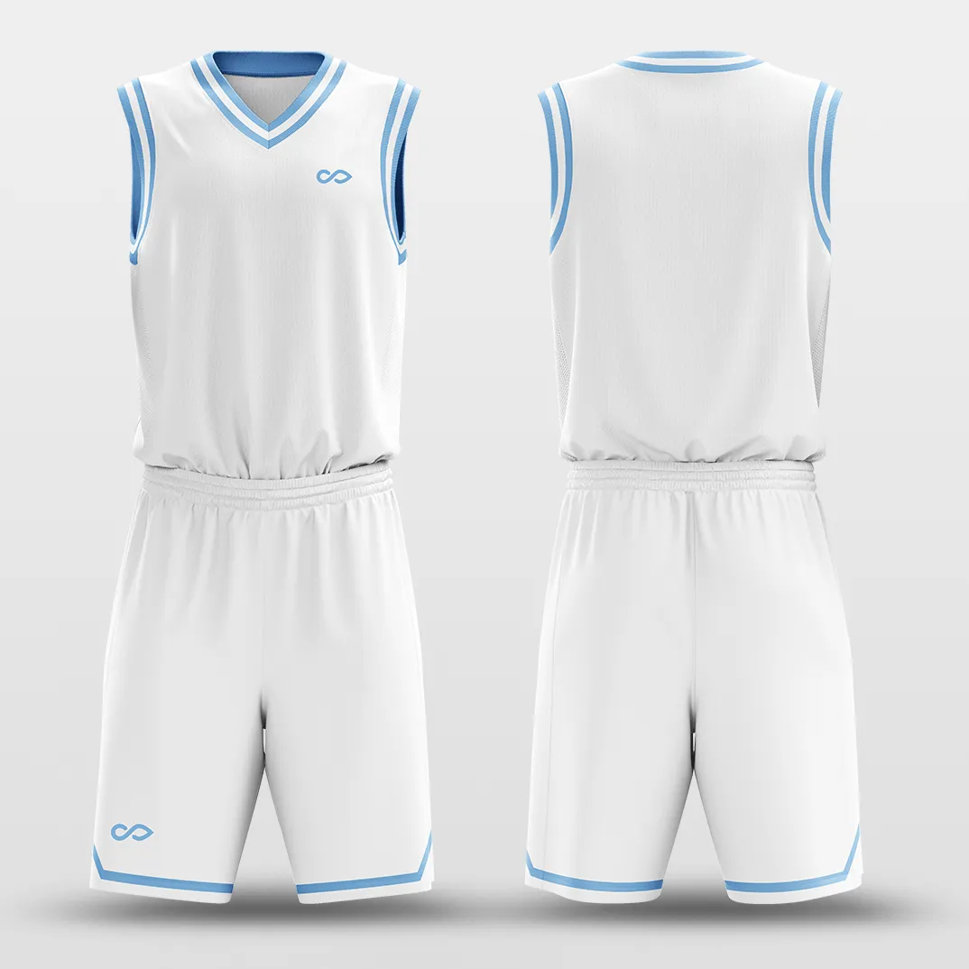 White Blue - Custom Basketball Jersey Design for Team