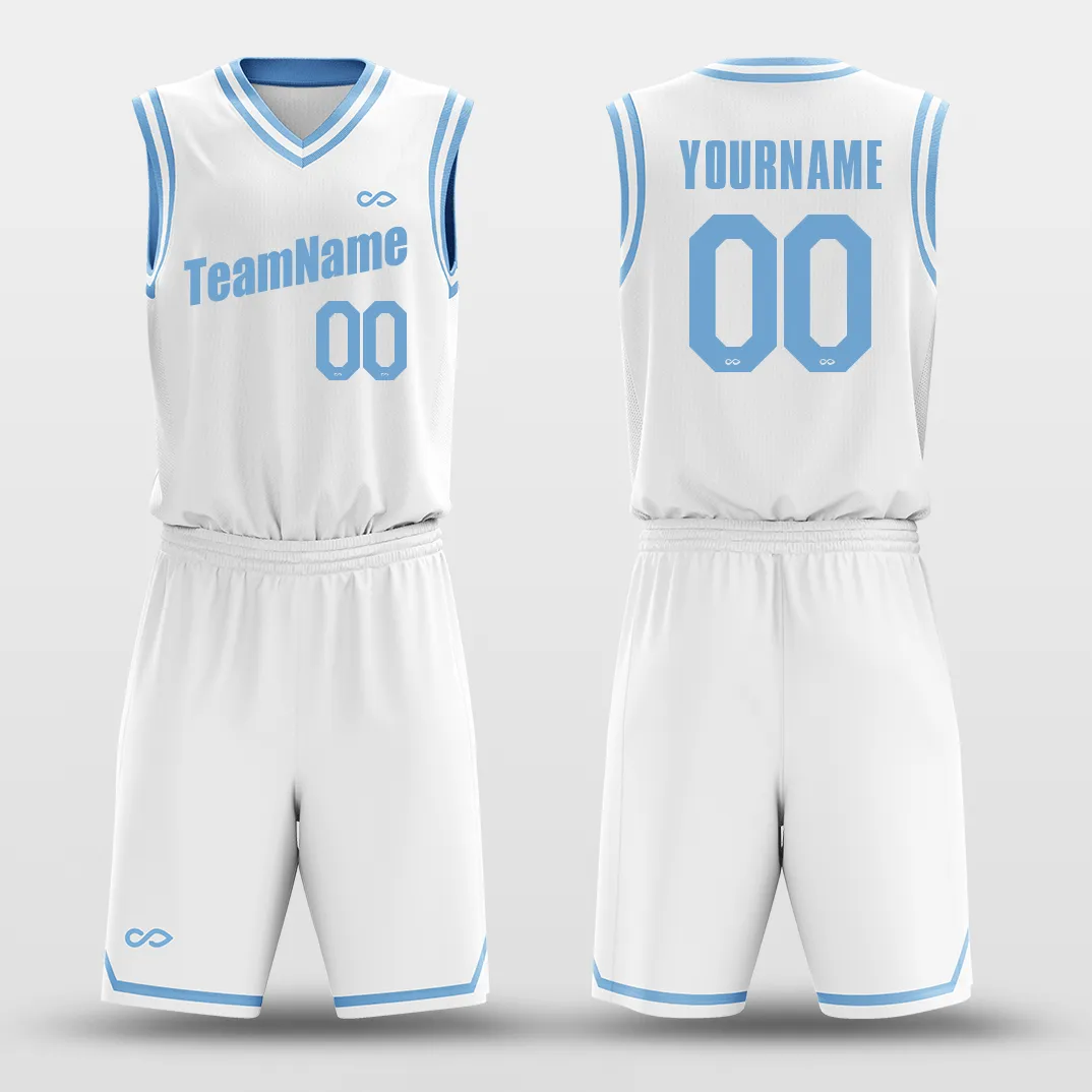 White Blue - Custom Basketball Jersey Design for Team