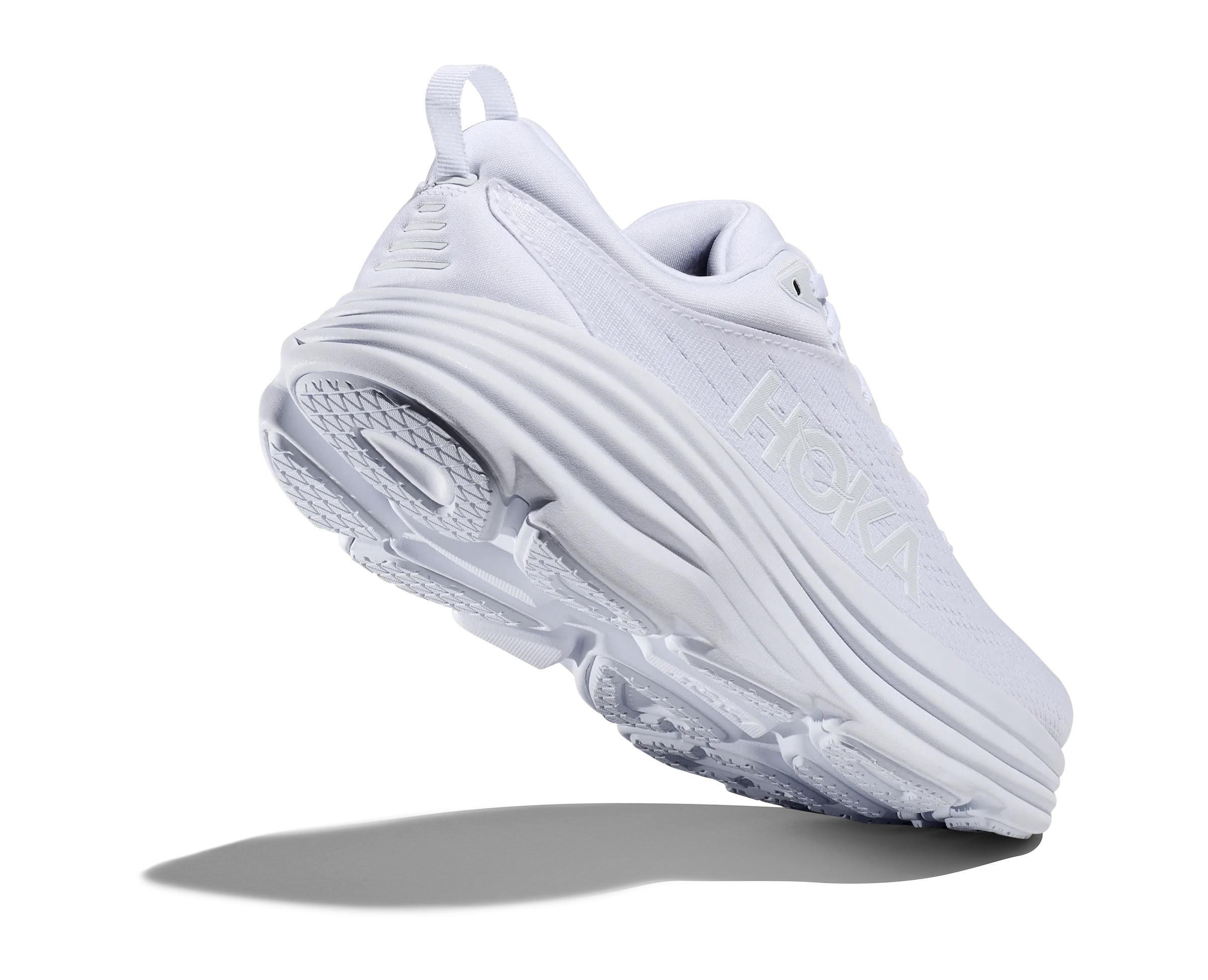 Women's Hoka Bondi 8 Color: White/White (WIDE WIDTH)