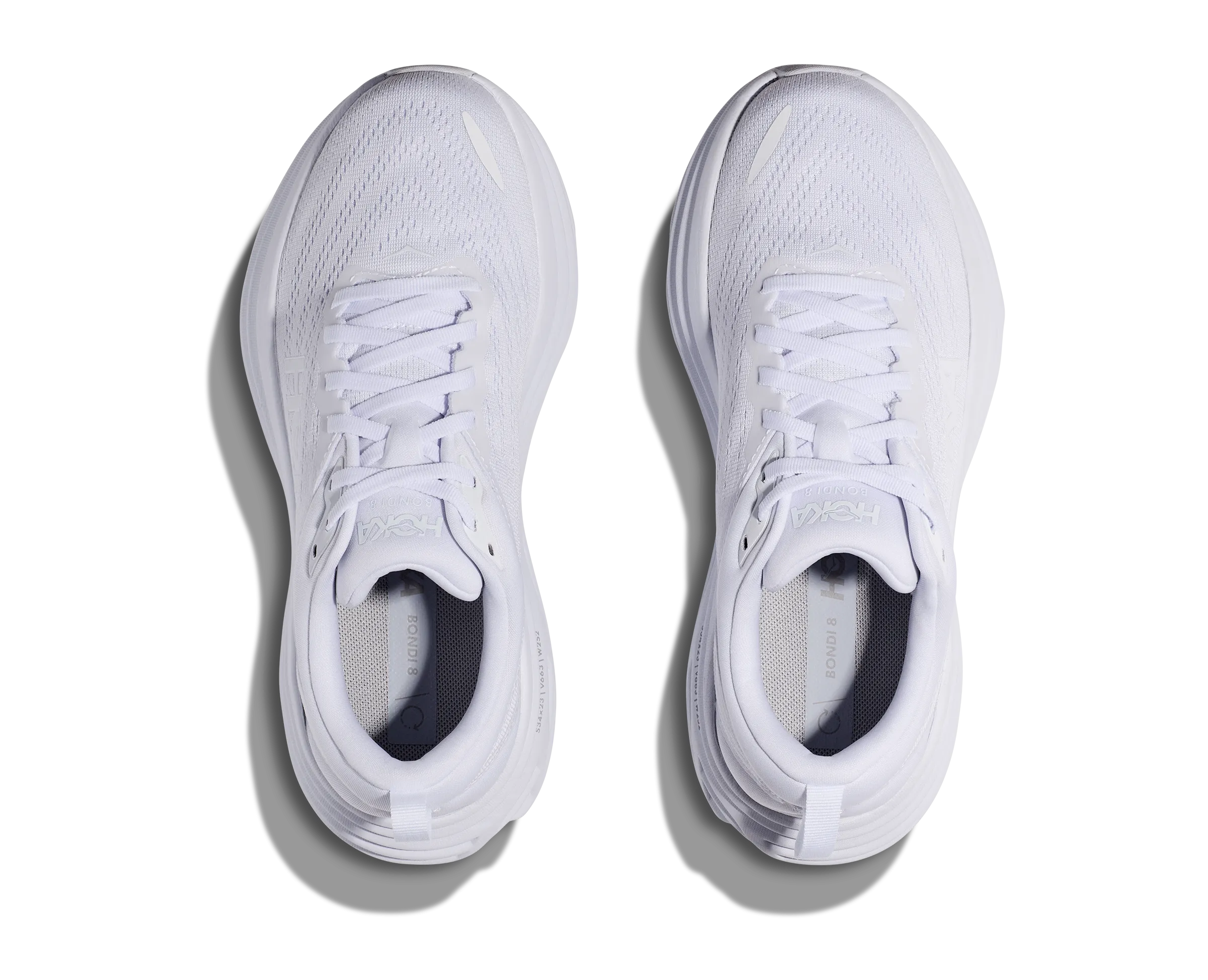 Women's Hoka Bondi 8 Color: White/White (WIDE WIDTH)